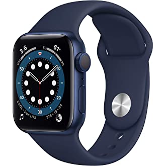 New Apple Watch Series 6 (GPS, 40mm) - Blue Aluminum Case with Deep Navy Sport Band